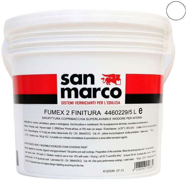 SAN Marco FUMEX 2 Finitura Bianco LT 5 Idropittura Coprimacchia - SAN MARCO